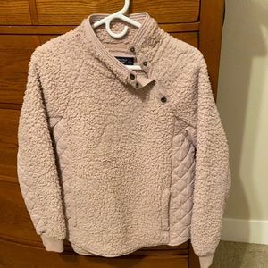 Abercrombie Asymmetrical Snap-Up Fleece - light pink color